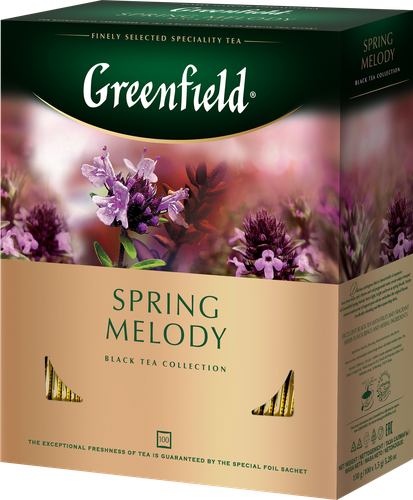 Чай черный GREENFIELD Spring Melody, 100пак, крупный план