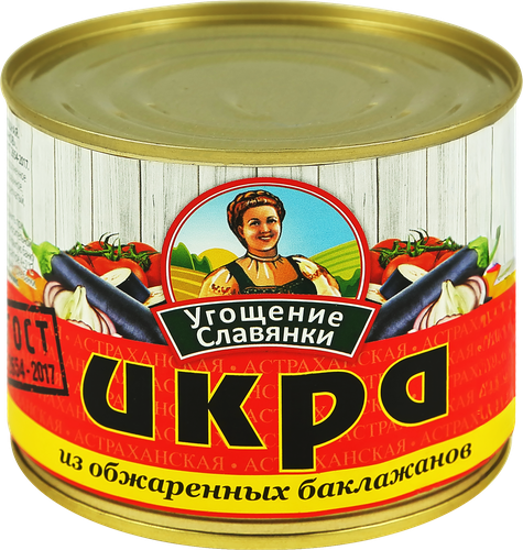 Икра из обжаренных баклажанов УГОЩЕНИЕ СЛАВЯНКИ, 545г, фото