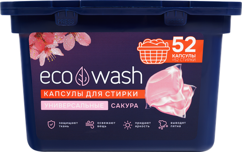 Капсулы для стирки ECOWASH, 52шт, фотография