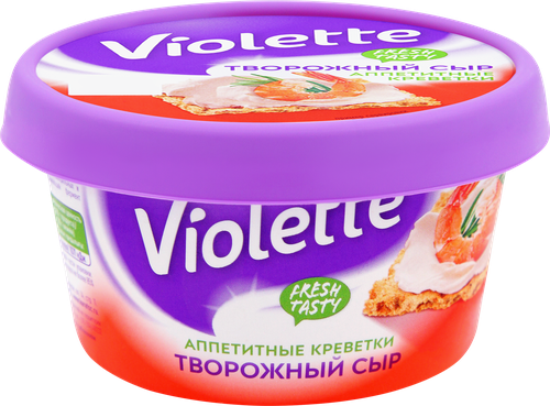 Сыр творожный КАРАТ Виолетта с креветками 70%, без змж, 140г, фото