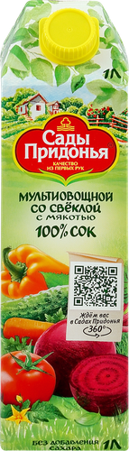 Сок САДЫ ПРИДОНЬЯ Мультиовощной восстановленный с солью, 1л, картинка