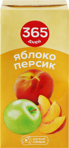 Нектар 365 ДНЕЙ Яблочно-персиковый, 0.95л, крупный план