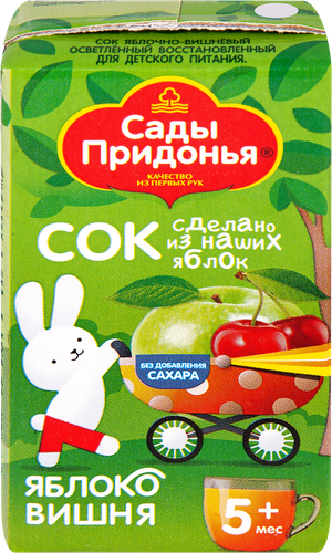 Сок САДЫ ПРИДОНЬЯ Яблоко, вишня, с 5 месяцев, 125мл, фото