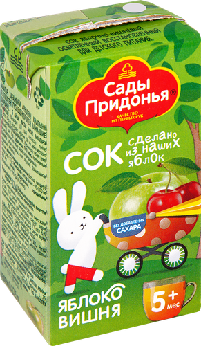 Сок САДЫ ПРИДОНЬЯ Яблоко, вишня, с 5 месяцев, 125мл, фото