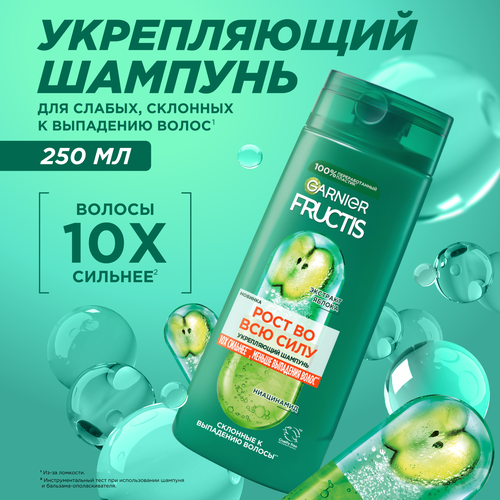 Шампунь для ослабленных волос склонных к выпадению FRUCTIS Рост во всю силу, укрепляющий, 250мл, фотография