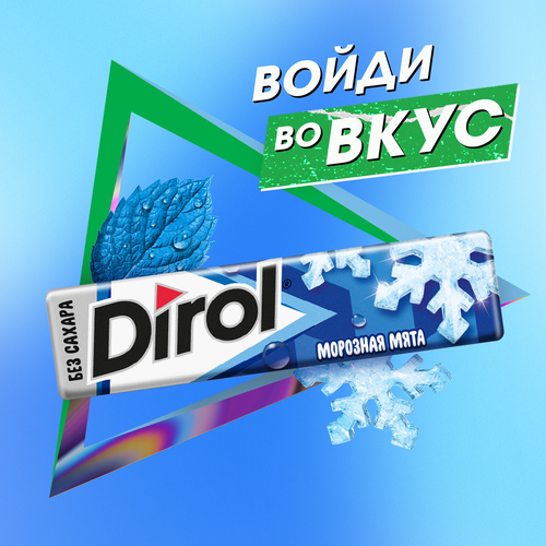 Жевательная резинка DIROL Морозная мята, 13,6г, изображение
