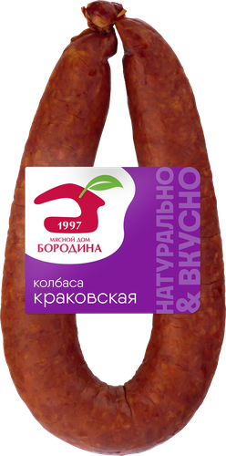 Колбаса полукопченая МД БОРОДИНА Краковская, категория Б, 400г, вид