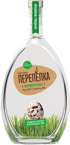 Водка ПЕРЕПЕЛКА Фермерская особая 40%, 0.5л, крупный план