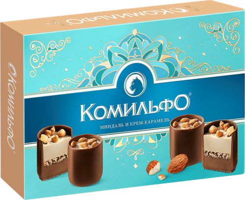 Конфеты КОМИЛЬФО Миндаль и крем-карамель, 116г, вид
