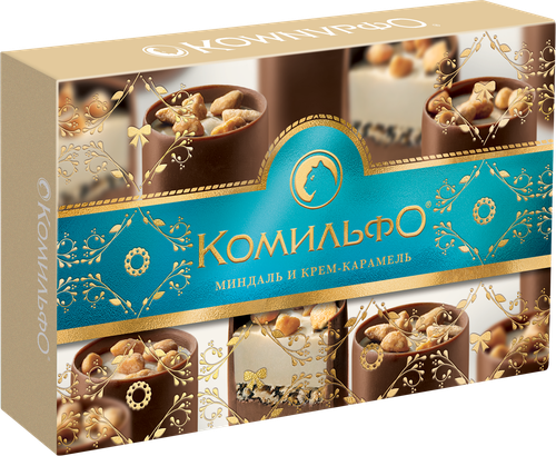 Конфеты КОМИЛЬФО Миндаль и крем-карамель, 116г, вид