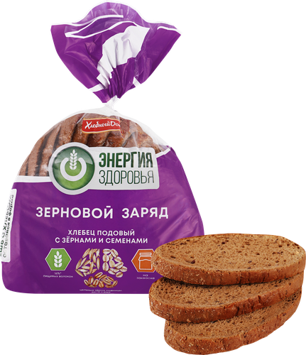 Хлебец подовый ЭНЕРГИЯ ЗДОРОВЬЯ с зернами и семенами, в нарезке, 300г, фото