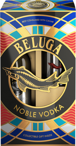 Водка BELUGA Noble 40%, со стаканом рокс, п/у, 0.7л, детальное фото