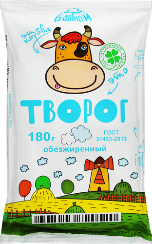 Творог БАЛТКОМ обезжиренный, без змж, 180г, изображение