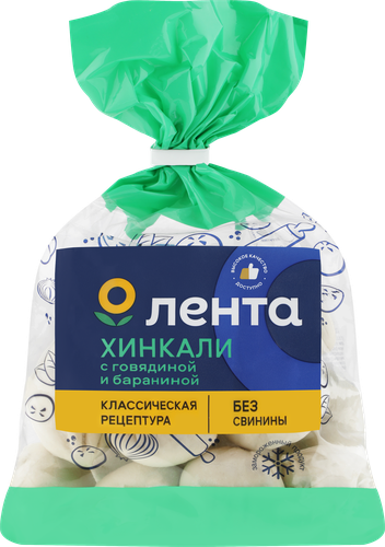 Хинкали ЛЕНТА с говядиной и бараниной, 800г, картинка