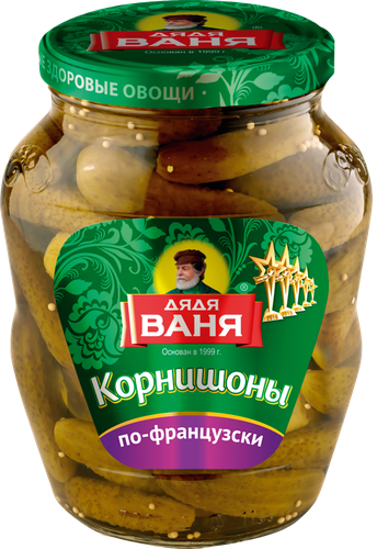 Корнишоны консервированные ДЯДЯ ВАНЯ По-французски, 680г, крупный план