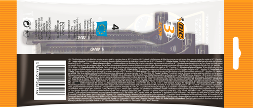 Бритвы мужские BIC 3 Action, 4шт, крупный план