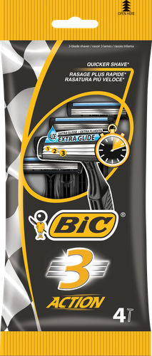 Бритвы мужские BIC 3 Action, 4шт, изображение