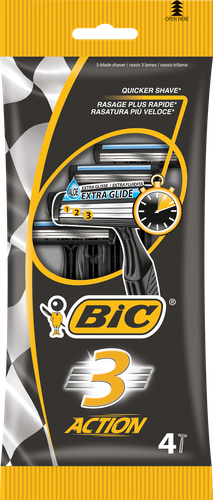 Бритвы мужские BIC 3 Action, 4шт, детальное фото