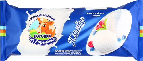 Мороженое КОРОВКА ИЗ КОРЕНОВКИ Пломбир ванильный 15%, без змж, полено, 400г, детальное фото