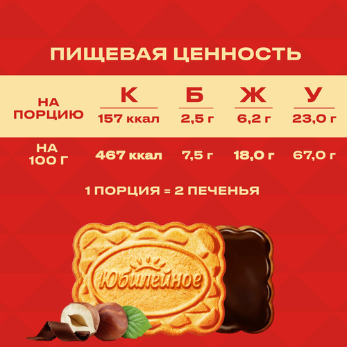 Печенье ЮБИЛЕЙНОЕ ореховое с глазурью, 116г, вид