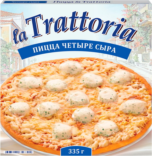 Пицца LA TRATTORIA 4 сыра, 335г, фотография