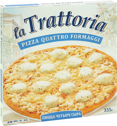 Пицца LA TRATTORIA 4 сыра, 335г, крупный план