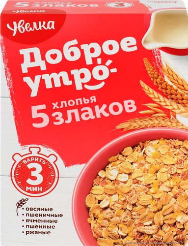 Хлопья УВЕЛКА 5 злаков, 350г, картинка