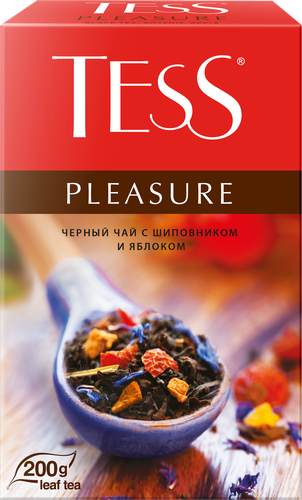 Чай черный TESS Pleasure с ароматом тропических фруктов и растительными компонентами байховый, листовой, 200г, картинка