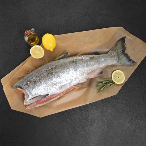 Кижуч Тихоокеанский потрошеный без головы (из замороженного сырья) ЛЕНТА FRESH, весовой, фотография