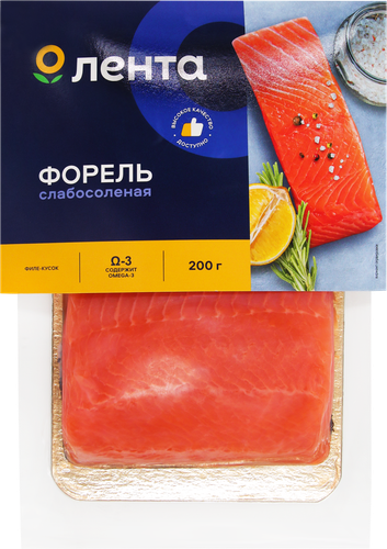 Форель слабосоленая ЛЕНТА филе-кусок, 200г, картинка