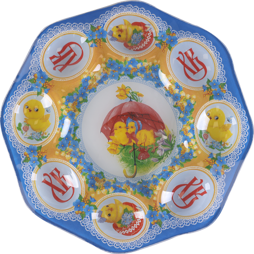Тарелка для яиц и кулича Светлая Пасха, 8+1 ячеек, 25,5х25,5см, фото