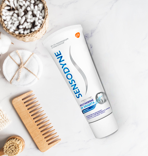 Зубная паста SENSODYNE Восстановление и защита отбеливающая, для чувствительных зубов, 75мл, изображение