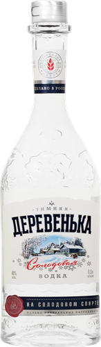 Водка ЗИМНЯЯ ДЕРЕВЕНЬКА на солодовом спирте, 40%, 0.5л, детальное фото