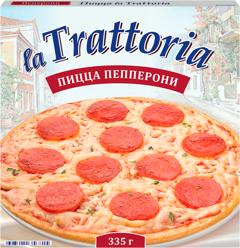 Пицца LA TRATTORIA Пепперони, 335г, вид
