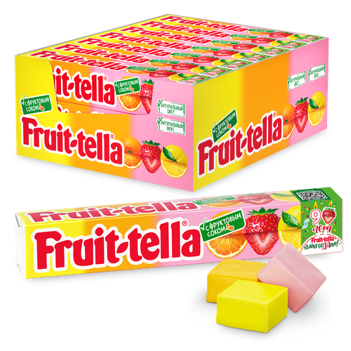 Конфета жевательная FRUIT-TELLA Ассорти, 41г, вид