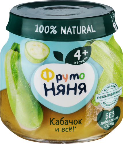 Пюре овощное ФРУТОНЯНЯ Кабачок, с 4 месяцев, 80г, фотография
