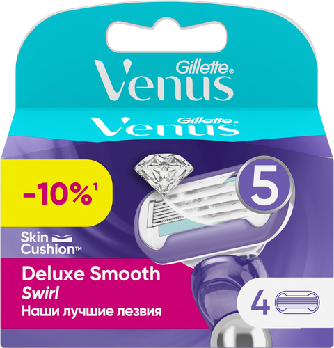 Кассеты сменные для бритья GILLETTE Venus Swirl, 4шт, вид