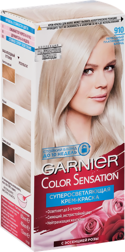Краска для волос COLOR SENSATION 910, Пепельно-платиновый блонд, 110мл, картинка