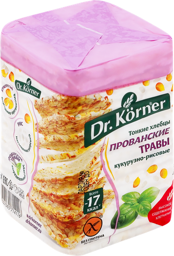 Хлебцы рисово-кукурузные DR KORNER с прованскими травами, 100г, изображение