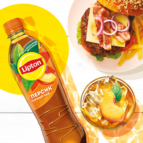 Напиток LIPTON Освежающий чай со вкусом персика негазированный, 0.5л, фото
