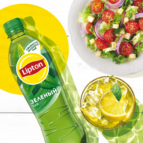 Напиток LIPTON Холодный зеленый чай негазированный, 0.5л, вид