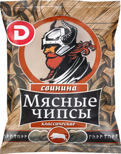 Чипсы мясные сыровяленые из свинины ДЫМОВ, 25г, вид