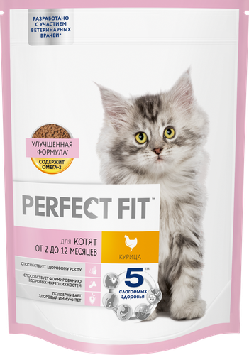 Корм сухой для котят Perfect Fit с курицей до 12 месяцев, 650г, изображение