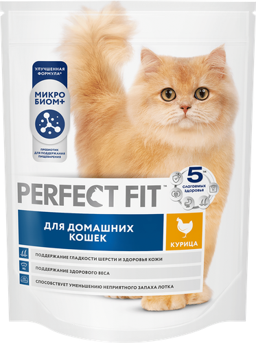 Корм сухой для кошек Perfect Fit с курицей, 650г, изображение