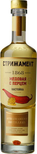 Настойка СТРИЖАМЕНТ Медовая с перцем горькая, 40%, 0.5л