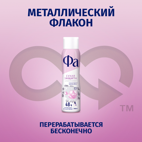 Дезодорант-антиперспирант спрей женский ФА Сухая защита Нежность хлопка, 150мл, детальное фото