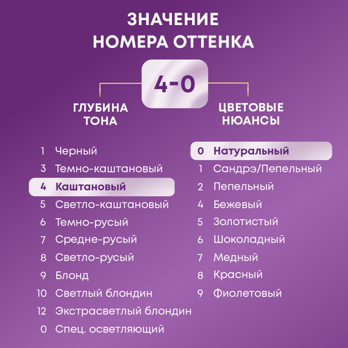 Крем-краска для волос ПАЛЕТТ Интенсивный цвет 4–0 (N3) Каштановый, 110мл, вид