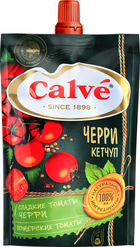 Кетчуп CALVE с помидорами черри, 350г, крупный план