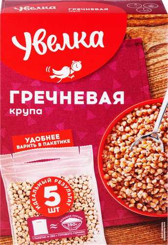 Крупа гречневая УВЕЛКА ядрица в пакетиках Экстра, 5х80г, фото