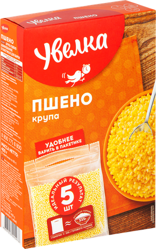 Пшено УВЕЛКА в пакетиках, 5х80г, детальное фото
